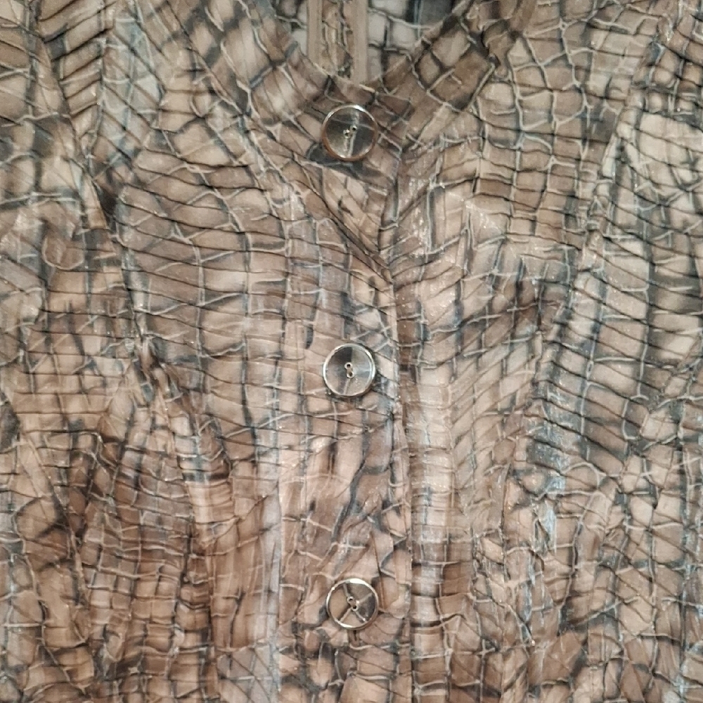 Chico's Tan Blazer with Textured Design Size 1 - Picture 3 of 7